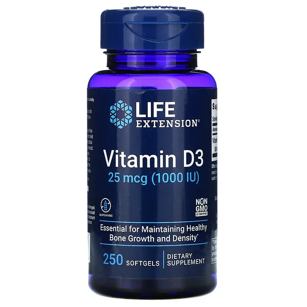 Vitamina D3 25 mcg 1000 UI (250 softgels), Life Extension