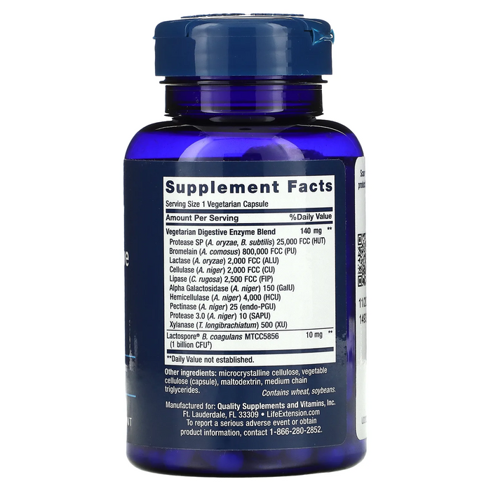 Enzimas Super Digestivas Mejoradas y Probioticos (60 veg caps), Life Extension
