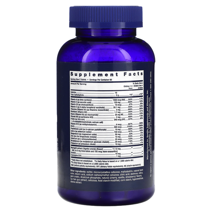 Multivitamínico para Niños Sabor Frutos Rojos (120 tabs masticables), Life Extension