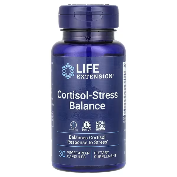 Balance de Cortisol y Estres (30 veg caps), Life Extension