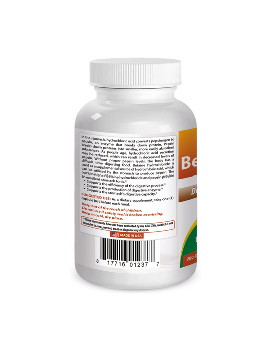 Betaina HCI 648 mg (250 caps), Best Naturals