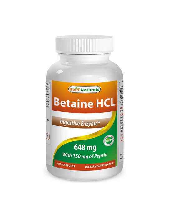 Betaina HCI 648 mg (250 caps), Best Naturals