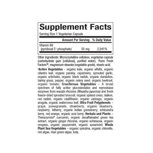 Pyridoxal 5'-phosphate 50 mg BioCoenzymated® (30 vcap), Natural Factors