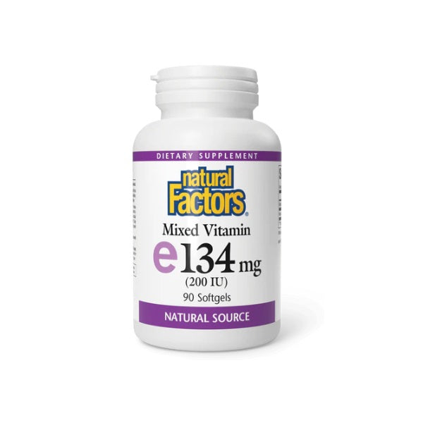 EX Vitamina E 134 mg (200 IU) (d-alpha tocopherol) w/ 10 mg Mezcla de Tocoferoles (90 softgels), Natural Factors