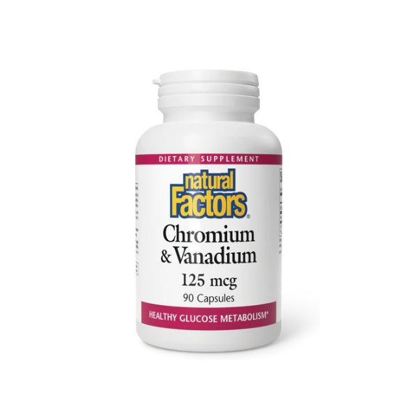 Cromo 100 mcg & Vanadio 25 mcg (90 caps), Natural Factors