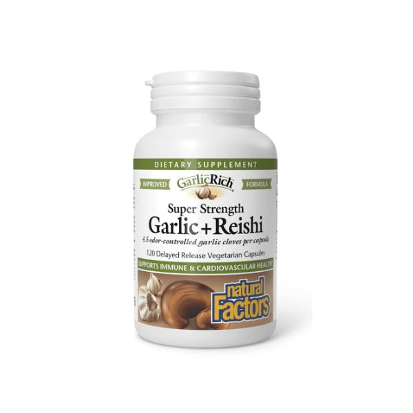 Ajo + Reishi Super Fuerza GarlicRich® (120 vcap), Natural Factors