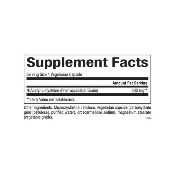 NAC N-Acetil-L-Cisteina 600 mg (60 vcap), Natural Factors