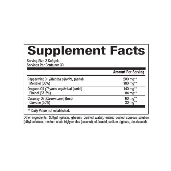 Aceite de Menta y Orégano, Digestión (60 softgels), Natural Factors
