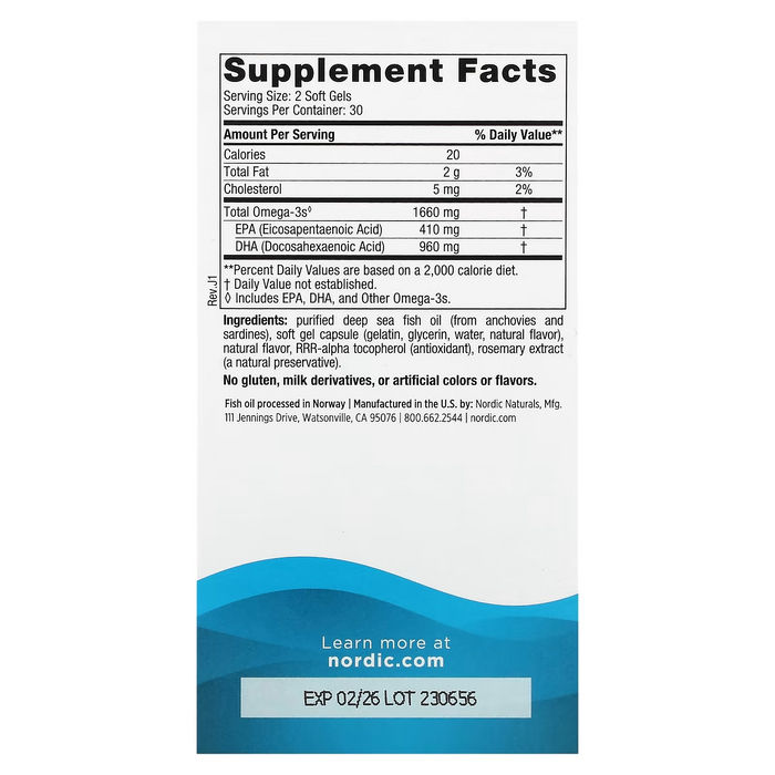 DHA Xtra Sabor Fresa 1660mg (60 sofgtels), Nordic Naturals