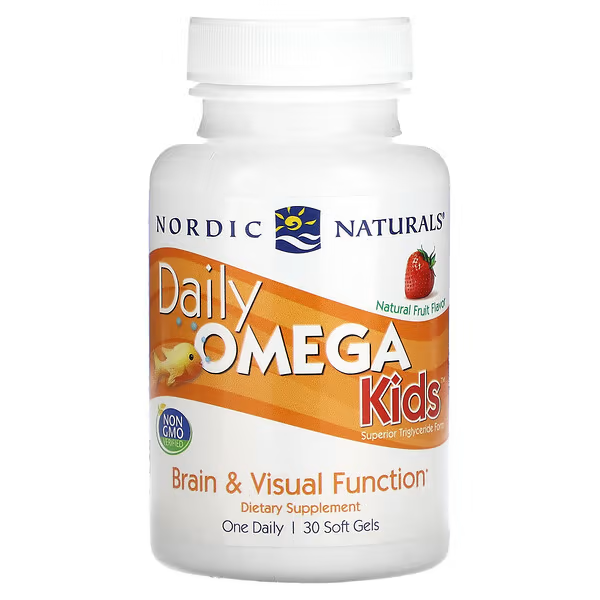 Omega Diario para Niños Sabor Fresa (30 softgels), Nordic Naturals