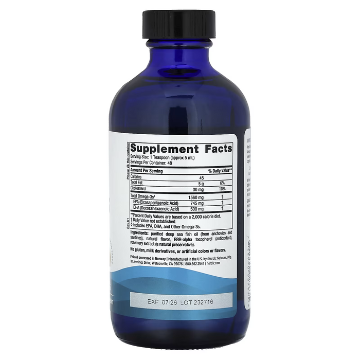Omega-3 1560 mg Sabor Limón (8 fl oz 237 ml), Nordic Naturals