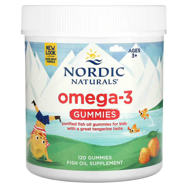 Omega-3 para Niños 82 mg Sabor Mandarina (120 Gomitas), Nordic Naturals