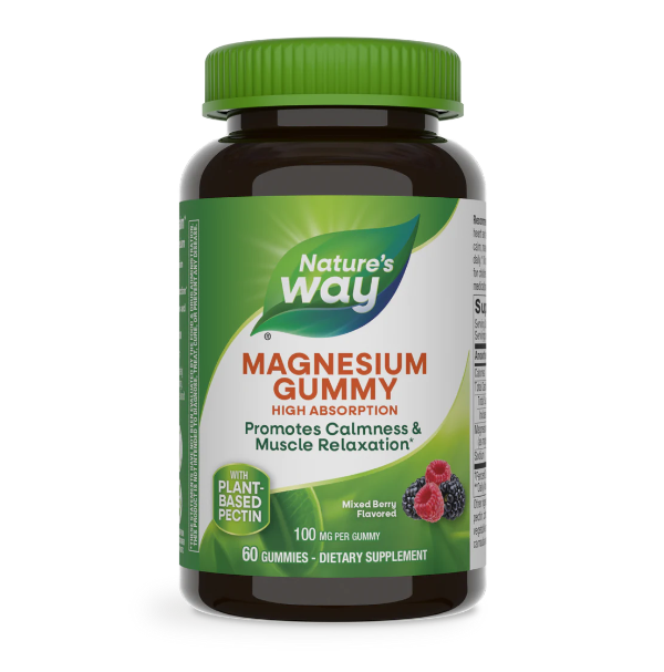 Citrato de Magnesio 100 mg Sabor Frutos Rojos (60 gomitas), Nature's Way