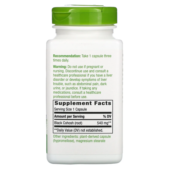 Raiz De Cohosh Negro 540 mg (180 veg caps), Nature's Way