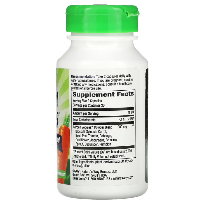 Nutrientes Vegetales 900 mg Garden Veggies® (60 veg caps), Nature's Way