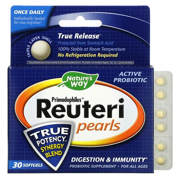 Probiótico Reuteri Perlas Primadophilus® (30 softgels) , Nature's Way