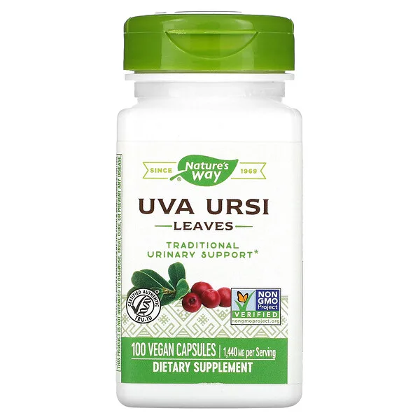 Salud Tracto Urinario, Hoja de Uva Ursi 1110 mg (100 veg caps), Nature's Way