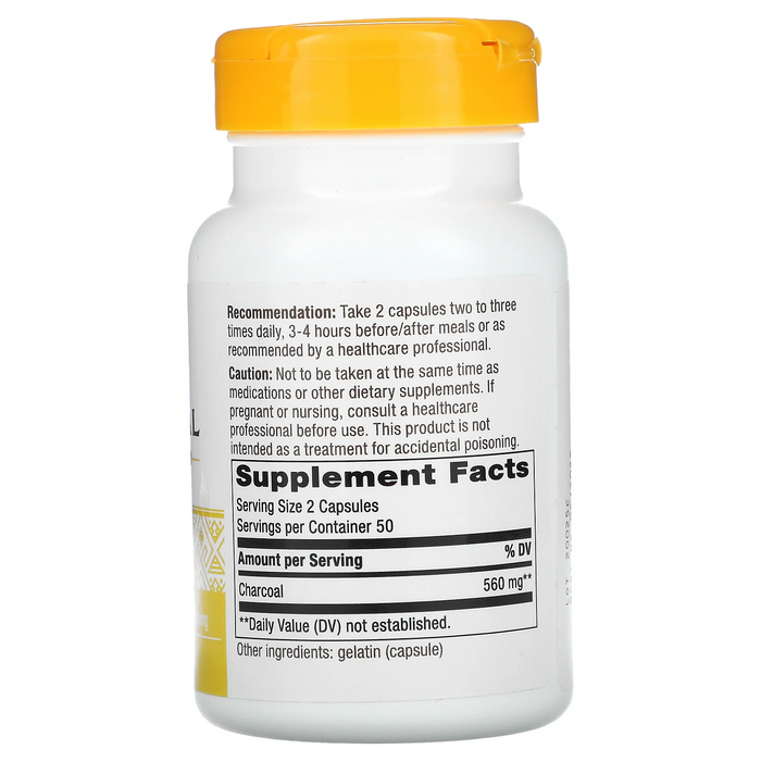 Carbón Vegetal Activado, 560 mg (100 caps), Nature's Way