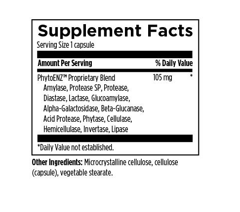Formula Digestiva de Enzimas Vegetales 105 mg (90 veg caps), Designs for Health