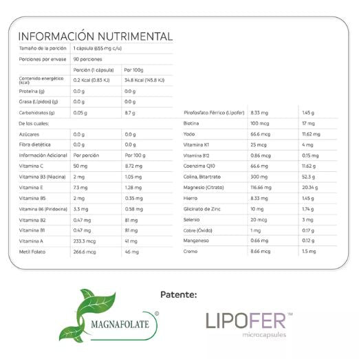 Apoyo Prenatal, Prenatal Support (90 caps), NutriADN