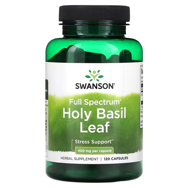 Albahaca Sagrada 400 mg Holy Basil Leaf (120 caps), Swanson