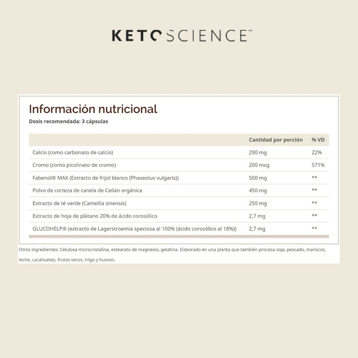 Apoyo KETO para Carbohidratos KETOSCIENCE® (60 caps), Windmill
