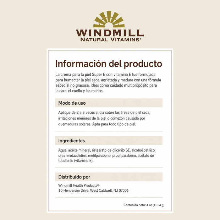 Vitamina E para Piel (113.2 g), Windmill