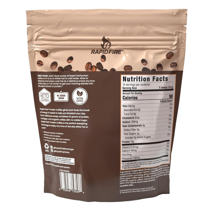 Café con Proteína 10 g Sabor Avellana Rapid Fire® (225 g), Windmill