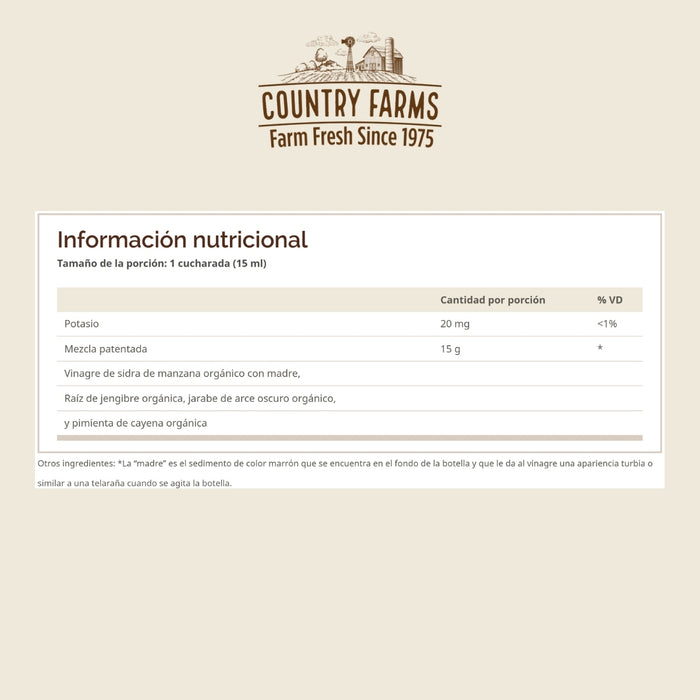 Vinagre de Manzana Country Farms® (473 ml), Windmill