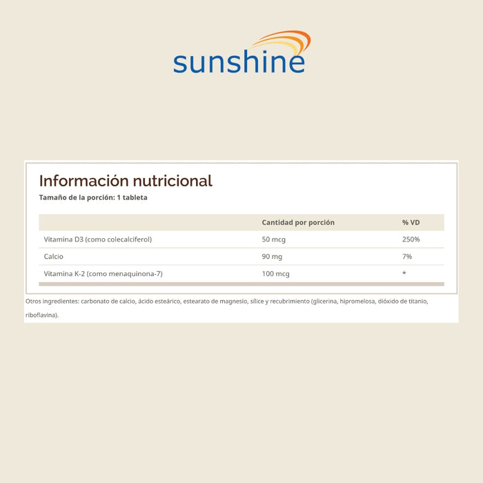 Vitamina D3 50 mcg 2000 IU Máxima Absorción Sunshine™ (60 tabs), Windmill