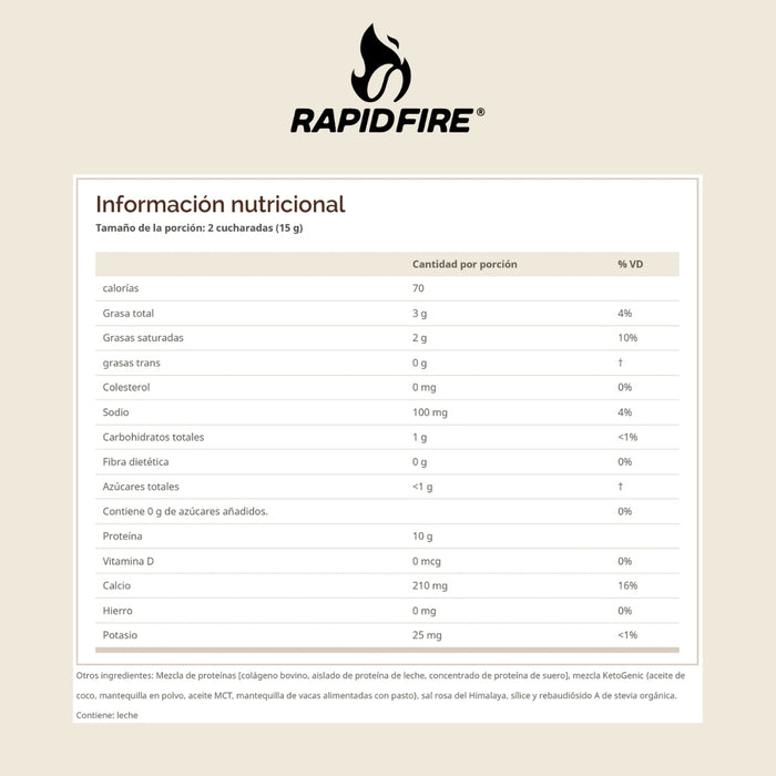 Crema con Proteína 10 g Sabor Avellana Rapid Fire® (225 g), Windmill