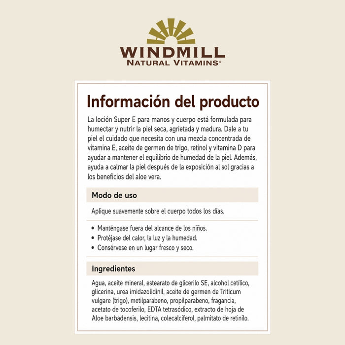 Vitamina E Loción Corporal (473 ml), Windmill