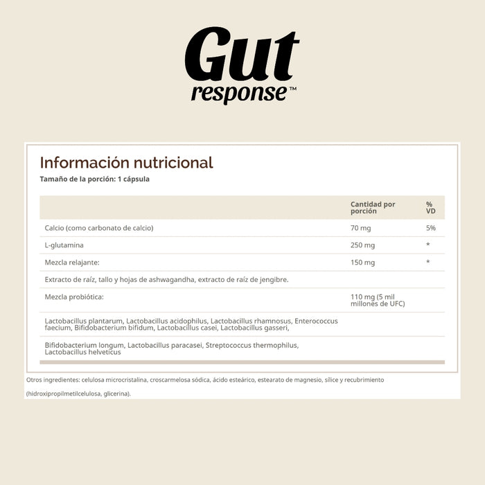 Probiótico para Estrés  GUT response™ (30 caplets), Windmill