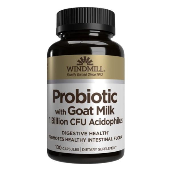 Probióticos con Leche de Cabra 1 Billon CFU (100 caps), Windmill
