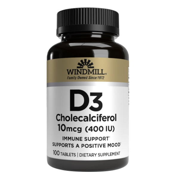 Vitamina D3 10 mcg (400 IU)(100 tabs), Windmill