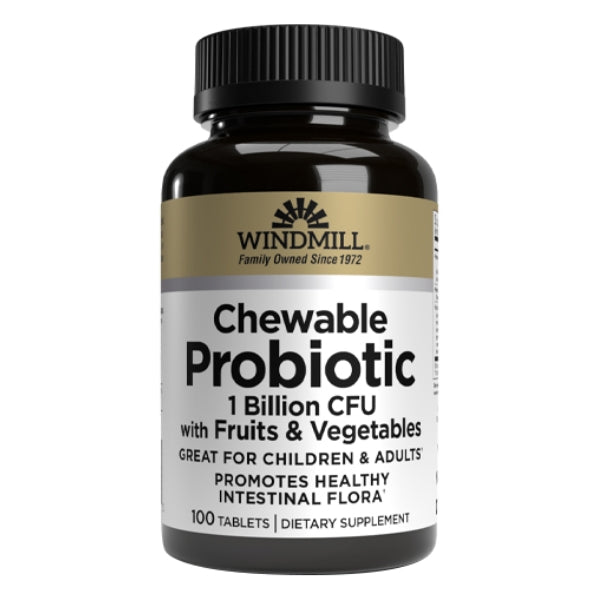 Probióticos Masticables 1 Billion CFU (100 masticables), Windmill
