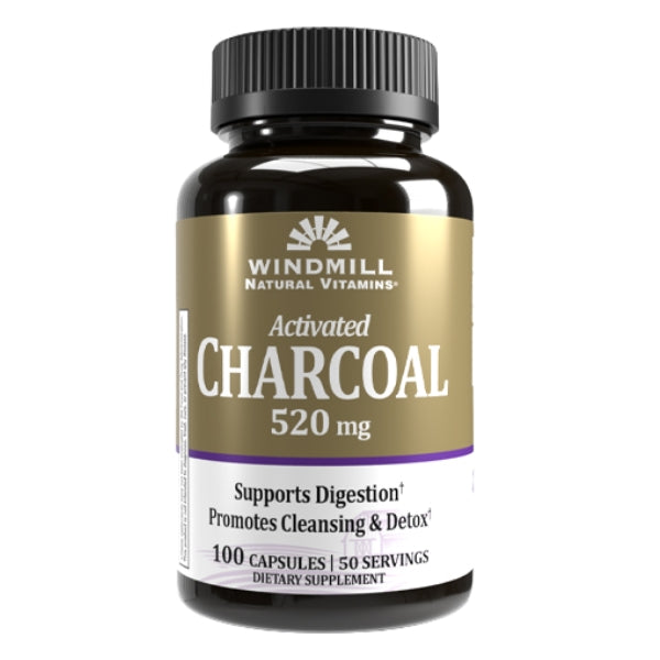 Carbón Activado 520 mg (100 caps), Windmill