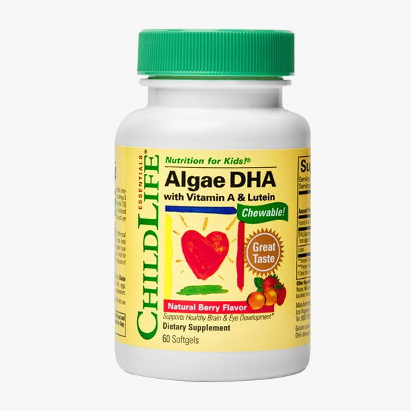 CC Alga DHA con Vitamina A y Luteina para Niños, vegano.(60 softgels), Child Life