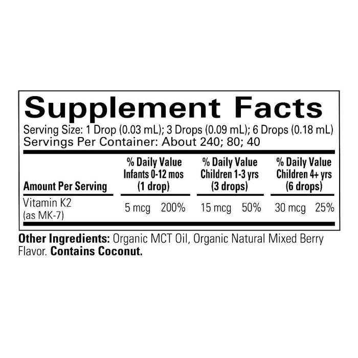 Vitamina K2 Organica para Niños (0.25 fl oz 7.25 ml), Child Life