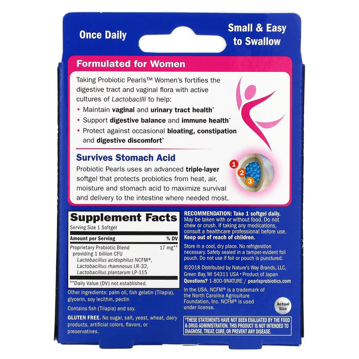 Probiotico Pearls® para Mujeres (30 softgels), Nature's Way