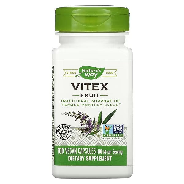 Apoyo Menstrual Vitex 400 mg (100 veg caps), Nature's Way