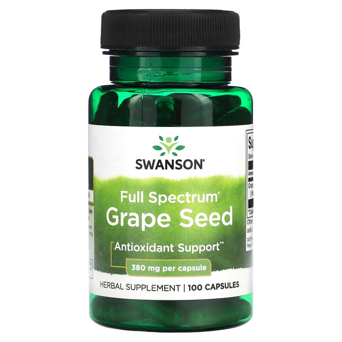 Semilla de Uva Espectro Completo 380 mg (100 caps), Swanson