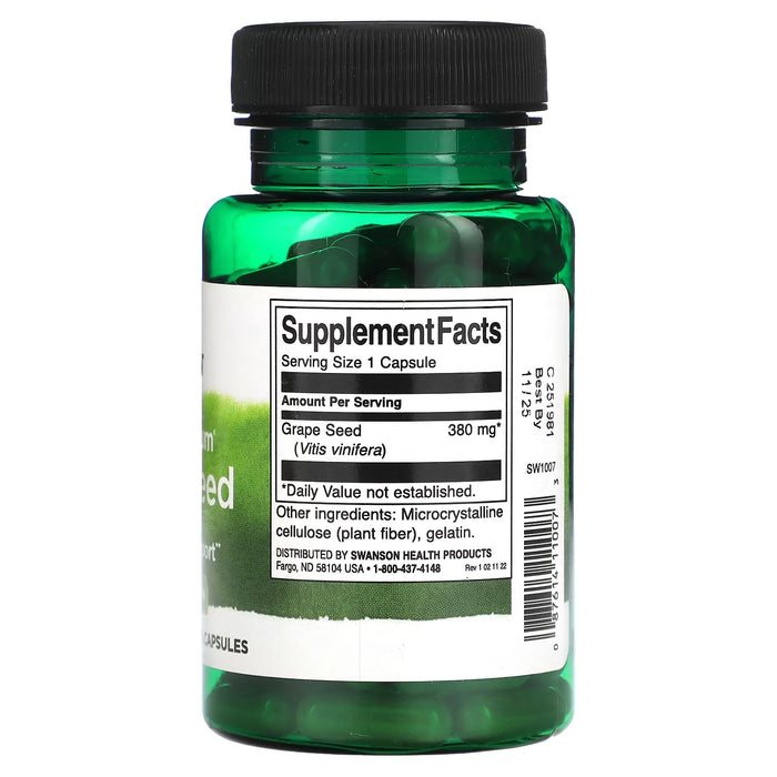 Semilla de Uva Espectro Completo 380 mg (100 caps), Swanson