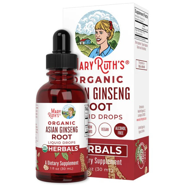 Raiz de Ginseng Asiatico Organico, Liquido (1 fl oz 30 ml), Mary Ruth's