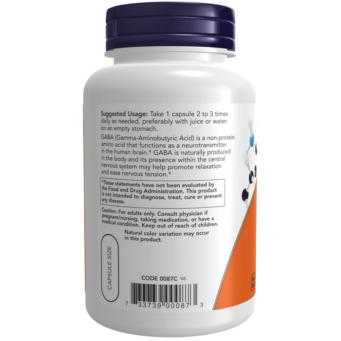 Now - GABA 500 mg (100 veg caps)