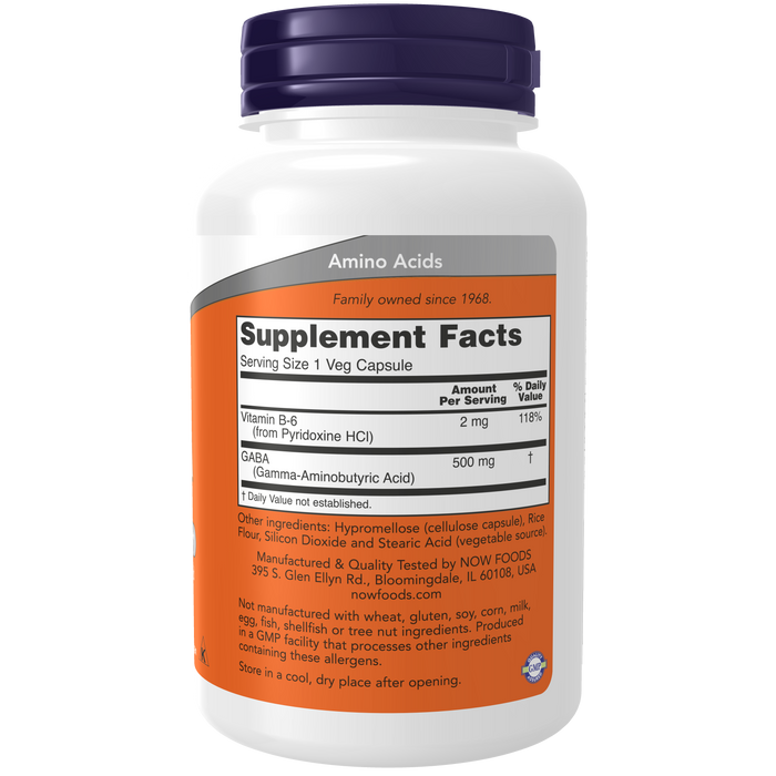 Now - GABA 500 mg (100 veg caps)