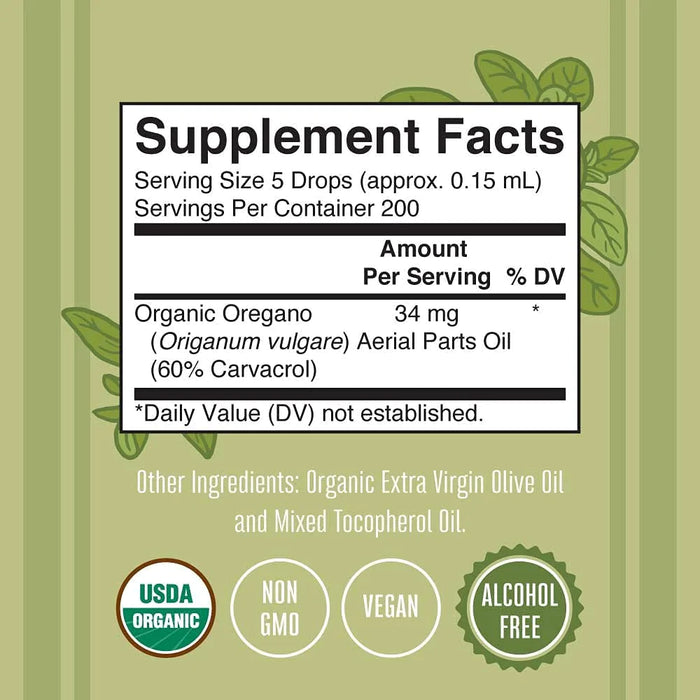 Aceite de Oregano Organico, Liquido (1 fl oz/30ml), Mary Ruth´s