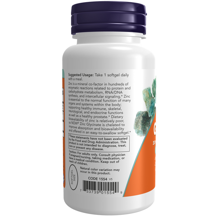 Glicinato de Zinc 30 mg (120 softgels)