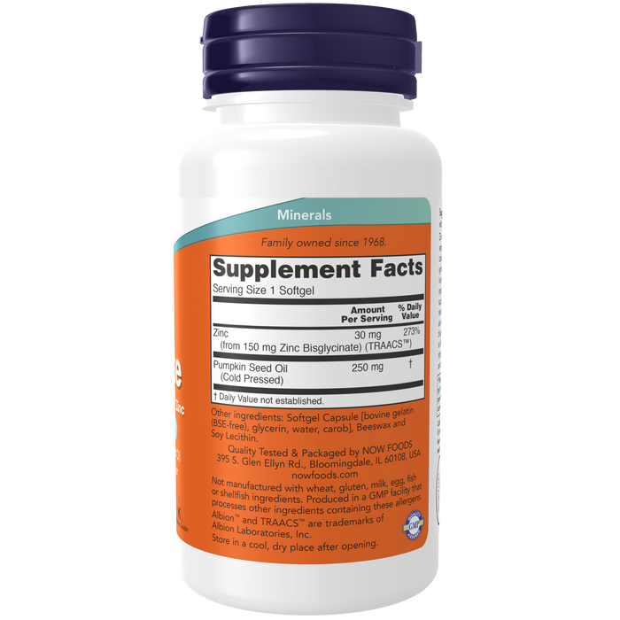 Glicinato de Zinc 30 mg (120 softgels)