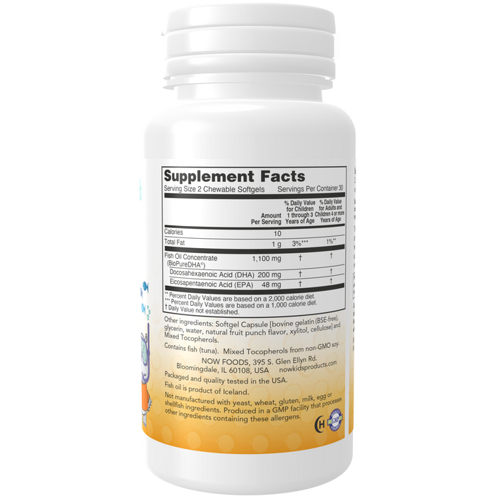 DHA Masticable para Niños 100 mg (60 softgels)